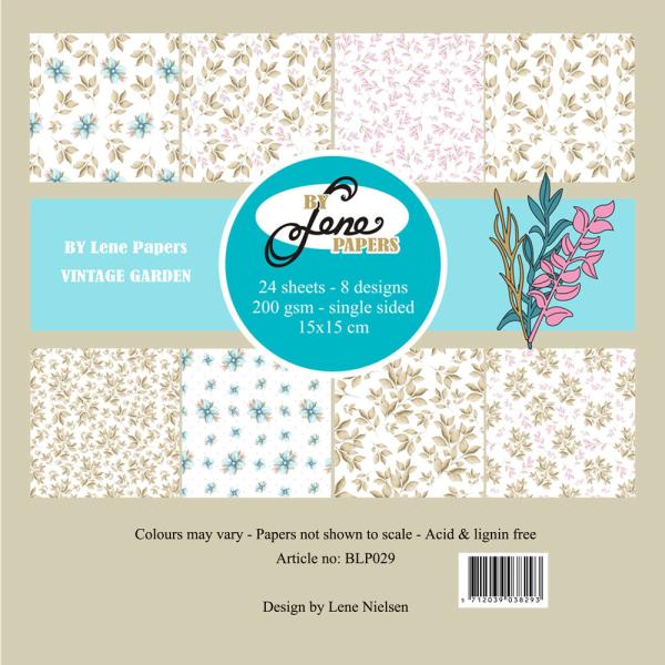 By Lene - Designpapier "Vintage Garden" Paper Pack 6x6 Inch - 24 Bogen