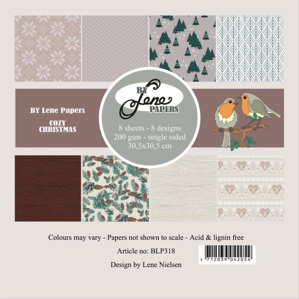 By Lene - Designpapier "Cozy Christmas" Paper Pack 12x12 Inch - 8 Bogen