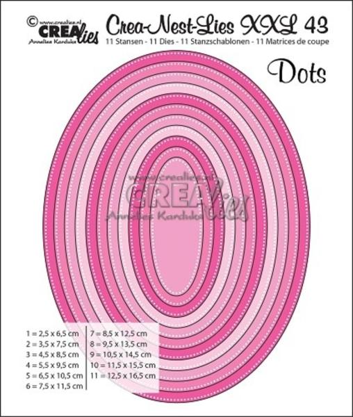 Crealies - Stanzschablone "No. 43 Oval mit Punkten" Crea-Nest-Lies XXL Dies