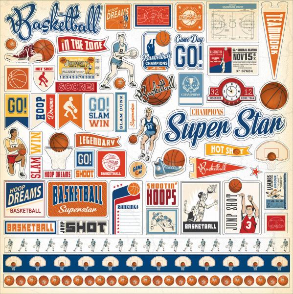 Carta Bella - Designpapier "Slam Dunk" Collection Kit 12x12 Inch - 12 Bogen  