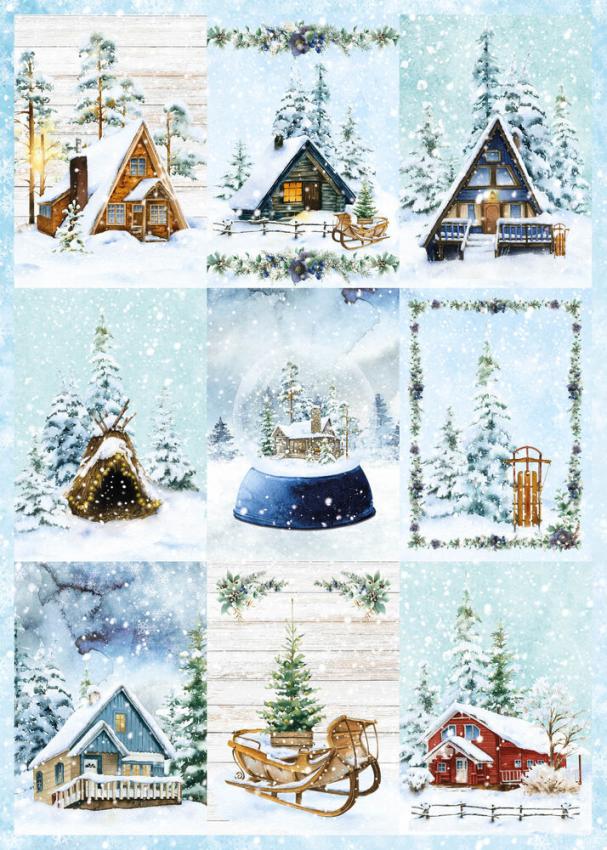 Studio Light - Designpapier - Stanzteile "Winter Scene " DIY Block A4 - 32 Bogen