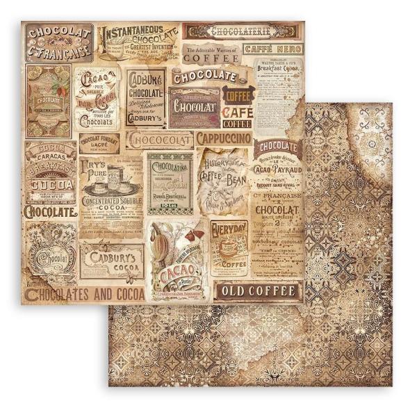 Stamperia - Designpapier "Coffee and Chocolate" Paper Pack 8x8 Inch - 10 Bogen