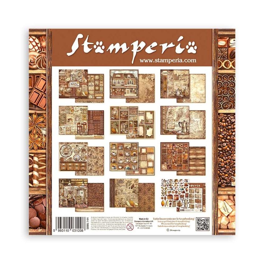 Stamperia - Designpapier "Coffee and Chocolate" Paper Pack 12x12 Inch - 10 Bogen