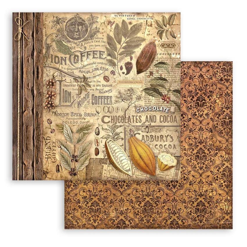 Stamperia - Designpapier "Coffee and Chocolate" Paper Pack 12x12 Inch - 10 Bogen