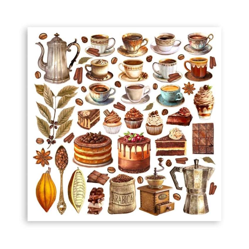 Stamperia - Designpapier "Coffee and Chocolate" Paper Pack 12x12 Inch - 10 Bogen