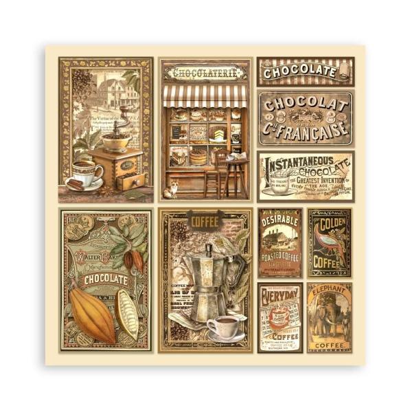 Stamperia - Designpapier "Coffee and Chocolate" Paper Pack 12x12 Inch - 10 Bogen