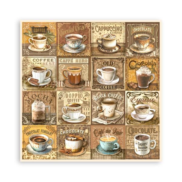 Stamperia - Designpapier "Coffee and Chocolate" Paper Pack 12x12 Inch - 10 Bogen