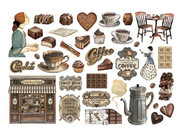 Stamperia - Stanzteile "Coffee and Chocolate" Die Cuts Ephemera