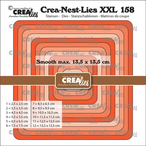 Crealies - Stanzschablone "Squares With Rounded Corners Smooth" Crea-Nest-Lies XXL Dies