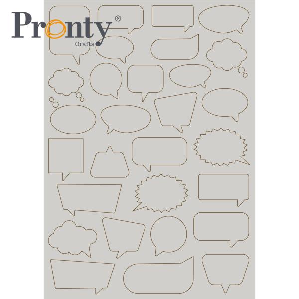 Pronty Crafts "Text Clouds" Chipboard