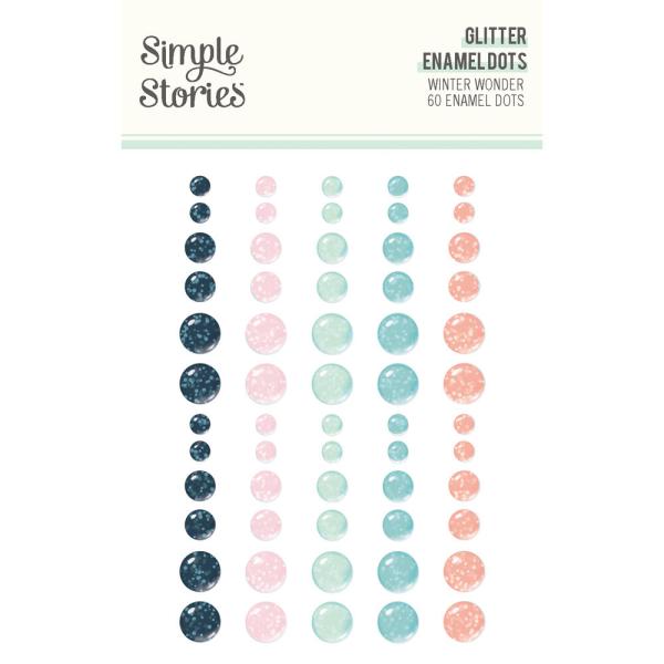 Simple Stories - Enamel Dots "Winter Wonder" 60 Stück 