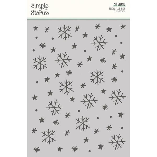 Simple Stories - Schablone 6x8 Inch "Snow Flurries" Stencil