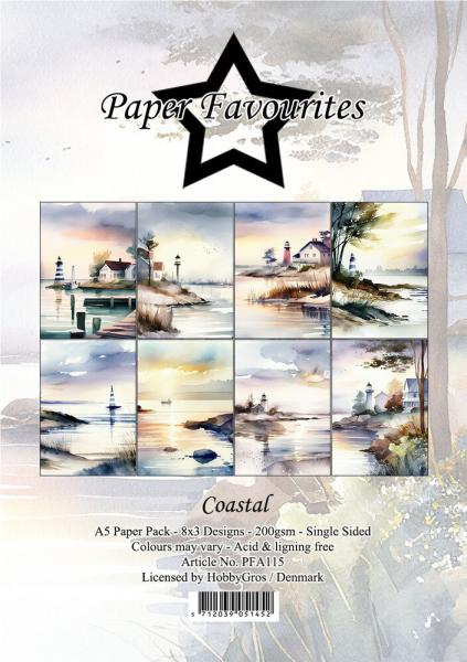 Paper Favourites - Designpapier "Coastal" Paper Pack A5 - 24 Bogen