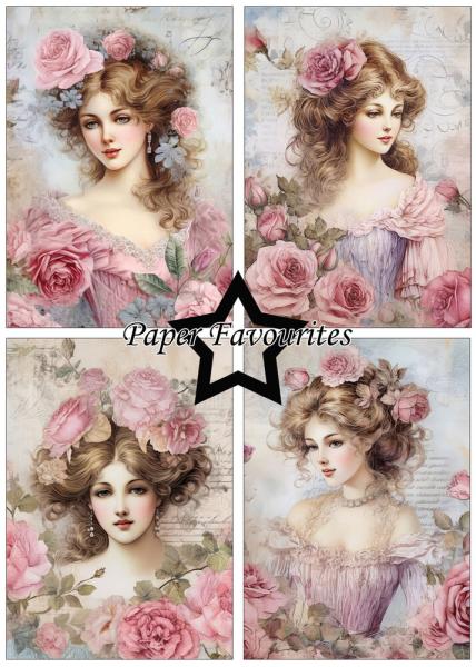 Paper Favourites - Designpapier "Vintage Ladies Rose" Paper Pack A5 - 24 Bogen