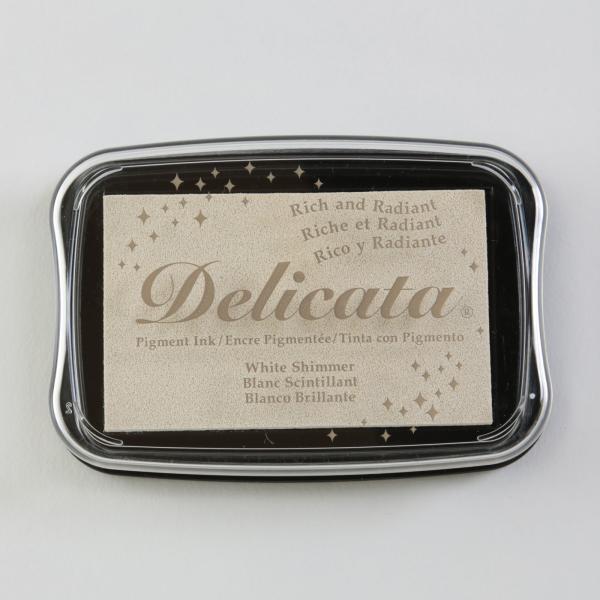 Tsukineko - Delicata Ink Pad "White shimmer" Metallic Stempelkissen