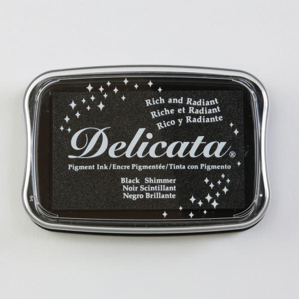 Tsukineko - Delicata Ink Pad "Black shimmer" Metallic Stempelkissen