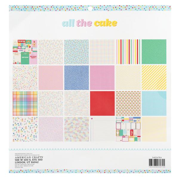 American Crafts - Designpapier "All The Cake" Paper Pack 12x12 Inch - 24 Bogen