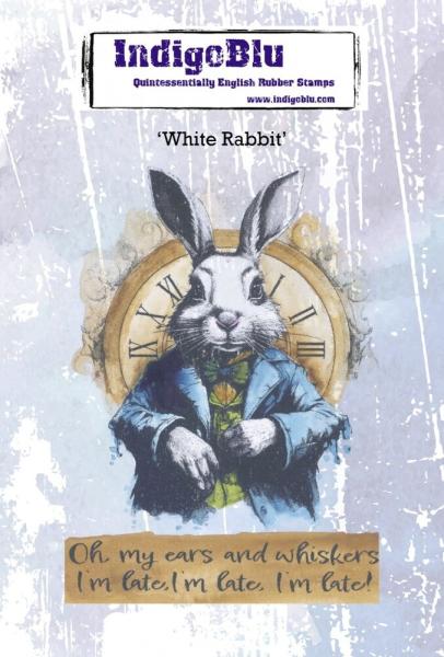 IndigoBlu - Gummistempel Set "White Rabbit" A6 Rubber Stamp