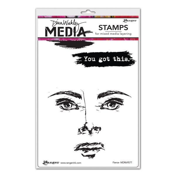 Ranger - Stempelset by Dina Wakley "Fierce" Media Cling Stamp 