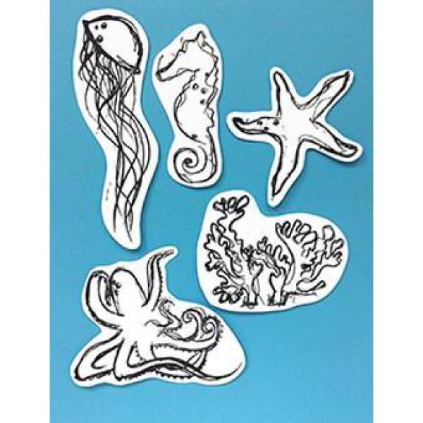 Ranger - Stempelset by Dina Wakley "Scribbly creatures" Media Cling Stamp 