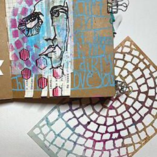 Ranger - Schablone by Dina Wakley "Mosaic circle" Media Stencil