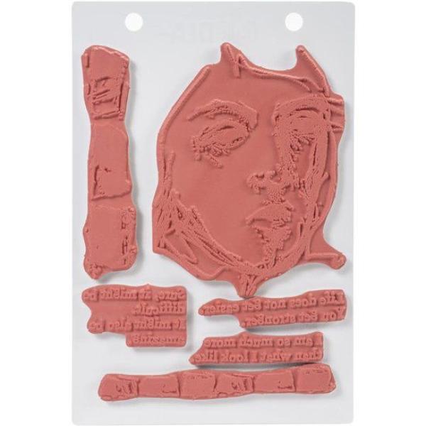 Ranger - Stempelset by Dina Wakley "Stronger" Media Cling Stamp 