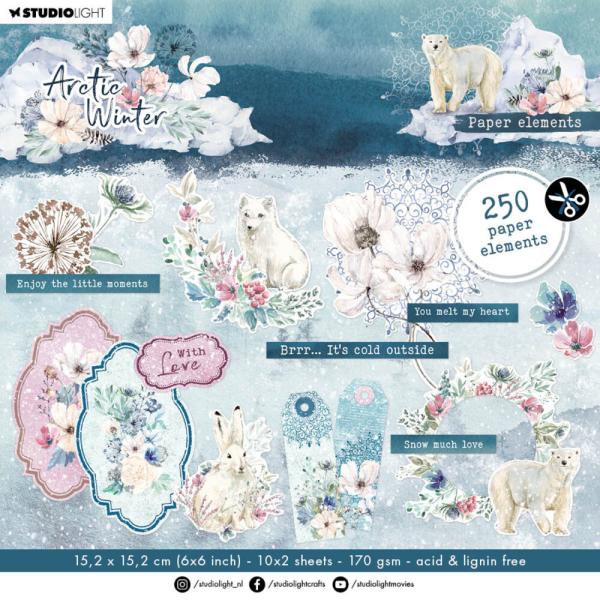 Studio Light - Stanzteile "Arctic Winter" Die Cut Block - 20 Bogen