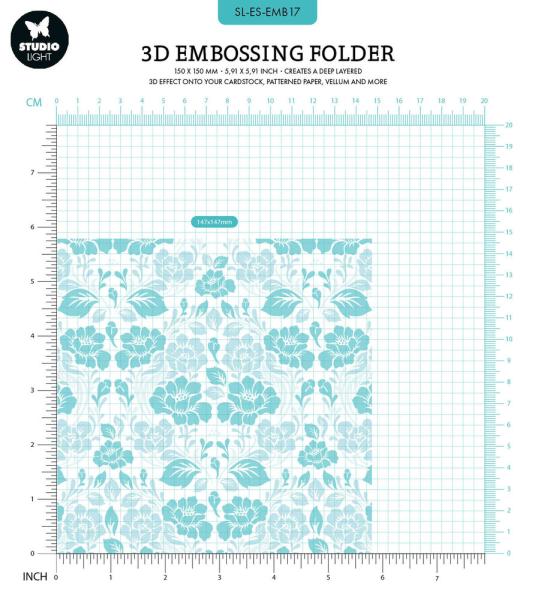 Studio Light - Prägefolder "Flower Pattern" 3D Embossingfolder