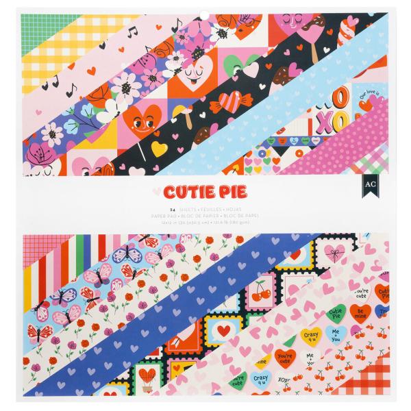 American Crafts - Designpapier "Cutie Pie" Paper Pack 12x12 Inch - 24 Bogen