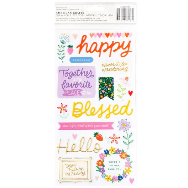 American Crafts - Aufkleber "Cutie Phrase Gold Foil" Sticker