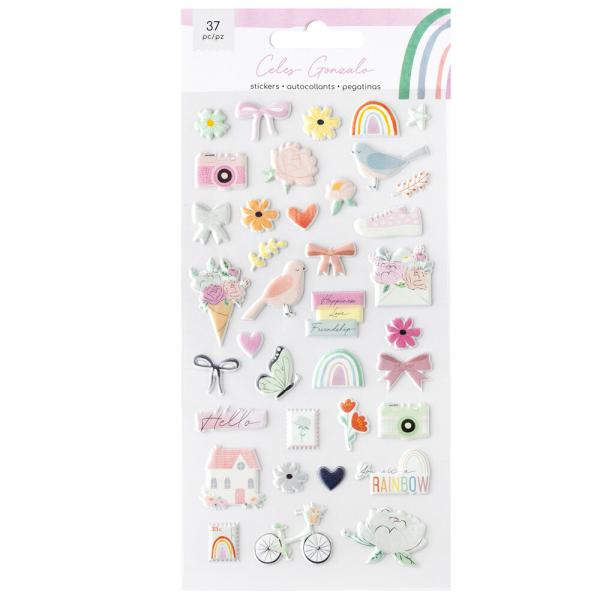 American Crafts - Aufkleber "Rainbow Avenue" Puffy Sticker