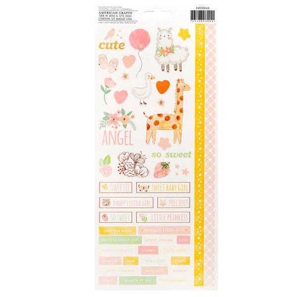 American Crafts - Aufkleber "Hello Little Girl Gold Foil" Sticker