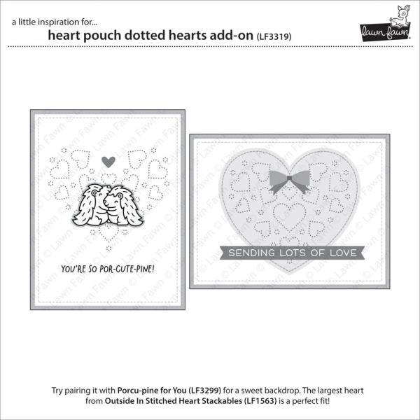 Lawn Fawn - Stanzschablone "Heart Pouch Dotted Hearts" Add-on Die