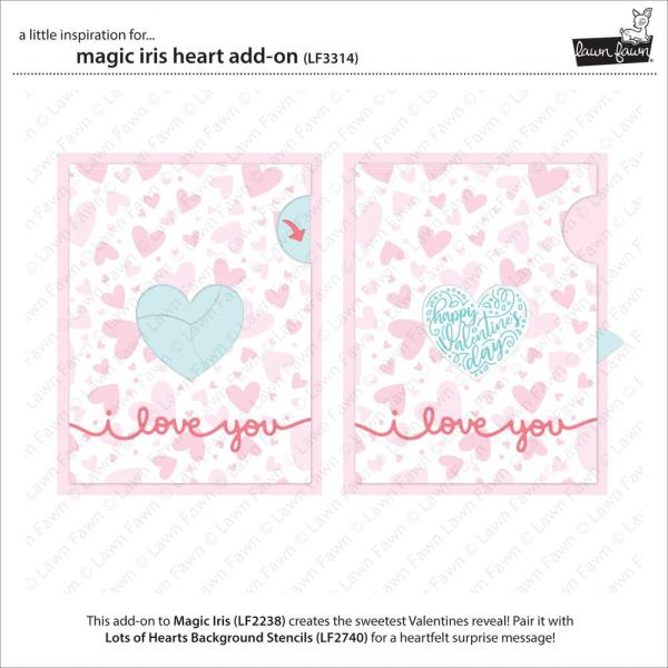 Lawn Fawn - Stanzschablone "Magic Iris Heart" Add-on Die