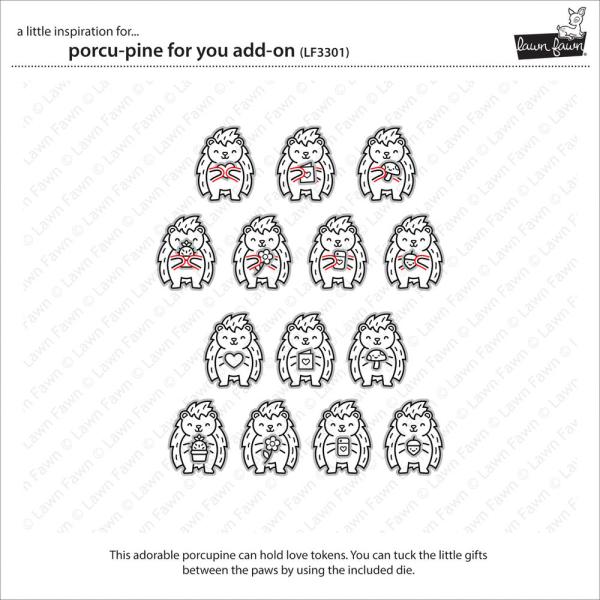 Lawn Fawn - Stempelset "Porcu-pine for You" Clear Stamp Add-On