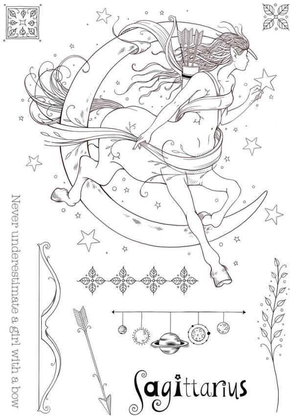 Pink Ink Designs - Stempelset "Sagittarius "Knowledge Seeker" Clear Stamps