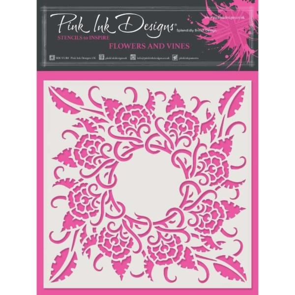 Pink Ink Designs - Schablone "Flowers & Vines" Stencil