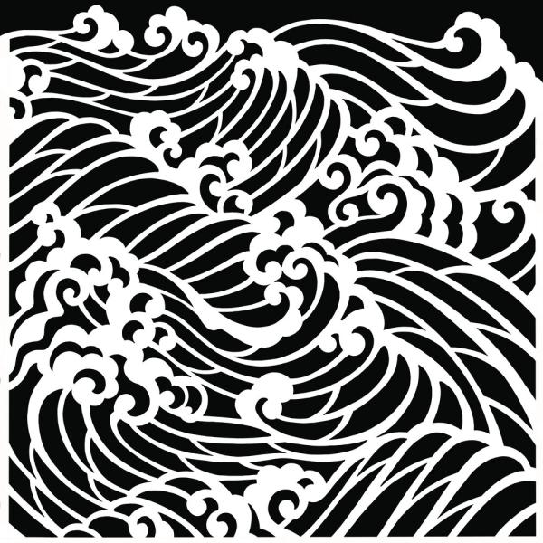 Pink Ink Designs - Schablone "Waves" Stencil