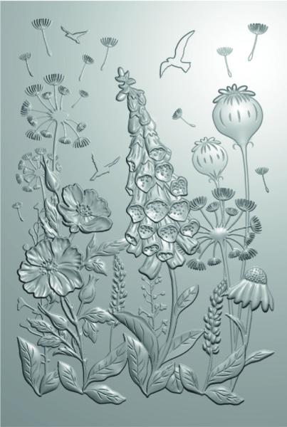 Gemini - Prägefolder & Stanzschablone "Wildflower Meadow" 3D Embossing Folder &  Dies 