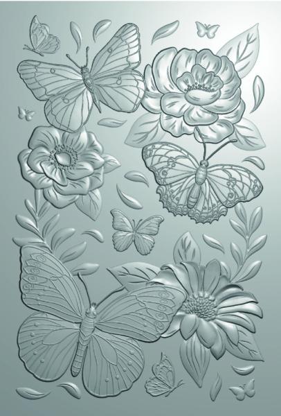 Gemini - Prägefolder & Stanzschablone "Butterflies and Blooms" 3D Embossing Folder &  Dies 