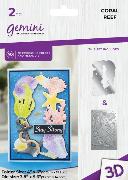 Gemini - Prägefolder & Stanzschablone "Coral Reef" 3D Embossing Folder &  Dies 