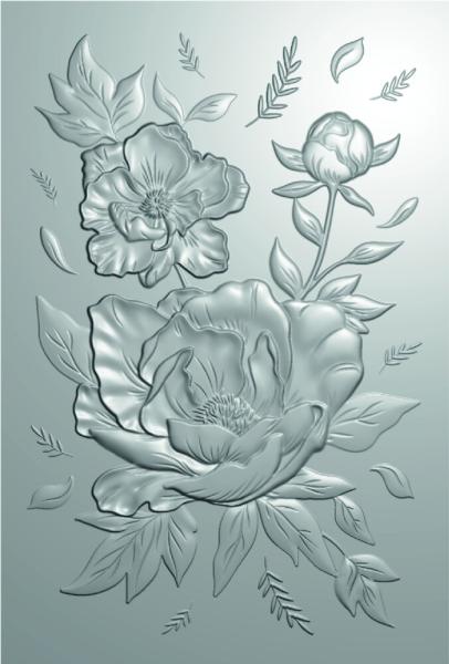 Gemini - Prägefolder & Stanzschablone "Floral Bouquet" 3D Embossing Folder &  Dies 