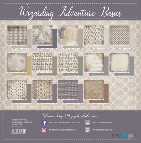 Papers For You - Designpapier "Wizarding Adventure II" Scrap Paper Pack 30,5 x 32 cm - 14 Bogen