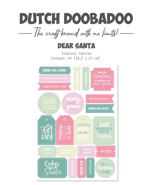 Dutch Doobadoo - Stanzteile "Dear Santa" Die Cut Sheet 29,7x21 cm