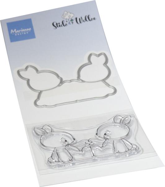 Marianne Design - Stempelset & Stanzschablone "Rabbit Friends" Stamp & Dies