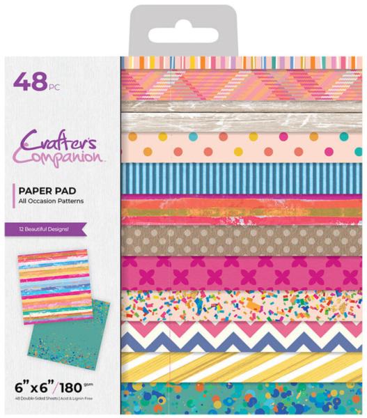 Crafters Companion - Designpapier "All Occasion Patterns" Paper Pack 6x6 Inch - 48 Bogen