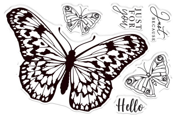 Crafters Companion - Stempelset & Stanzschablone "Monarch Butterfly" Stamp & Dies