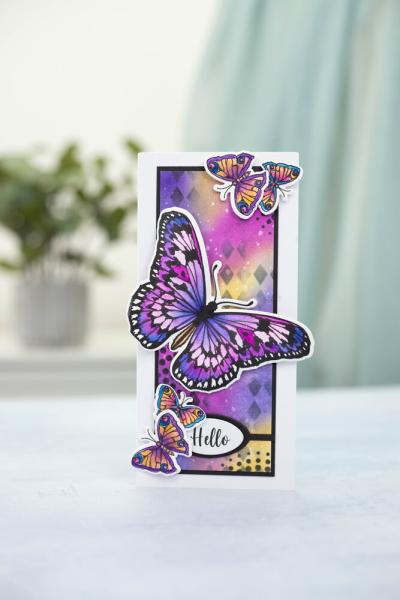 Crafters Companion - Stempelset & Stanzschablone "Monarch Butterfly" Stamp & Dies