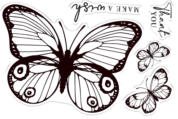 Crafters Companion - Stempelset & Stanzschablone "Peacock Butterfly" Stamp & Dies