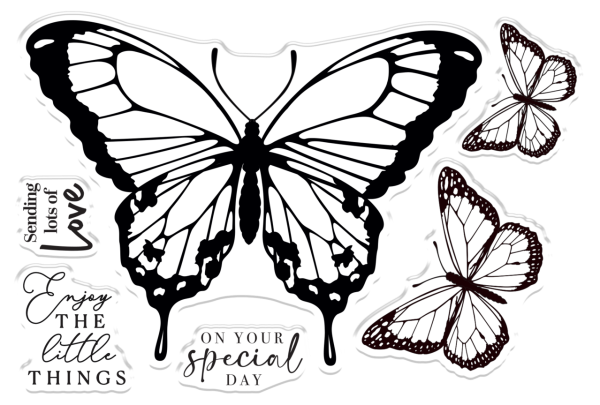 Crafters Companion - Stempelset & Stanzschablone "Red Admiral Butterfly" Stamp & Dies